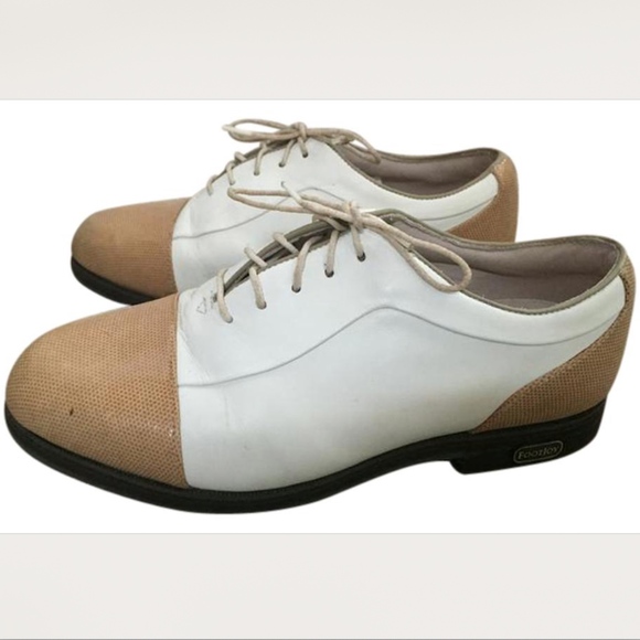 FootJoy Shoes - FootJoy Tan and Ivory Europa Golf Sneakers